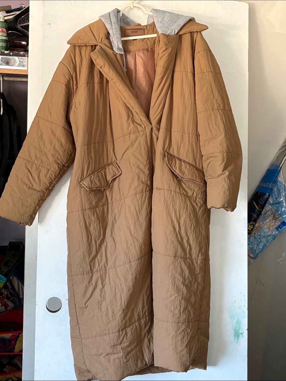 Blanknyc long hooded puffer jacket